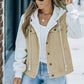 Two-Tone Spliced Denim Sherpa Hooded Jacket