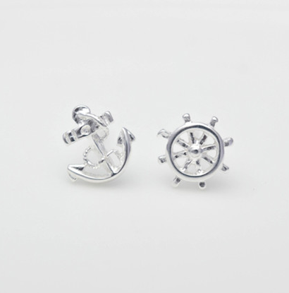 S925 silver earrings anchor earrings