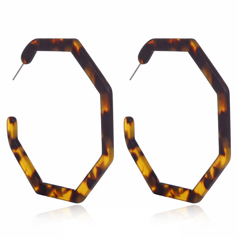 Leopard Earrings acrylic circle geometric Earrings
