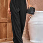 Pleated Detail Straight Leg Pants