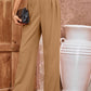 Pleated Detail Straight Leg Pants