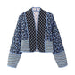 Printed Open Front Quilted Reversible Winter Coat