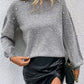 Pearl Dropped Shoulder Ribbed Trim Sweater