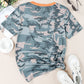 Camouflage Two-Tone V-Neck Tee