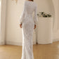 Applique Surplice Floor-Length Split Dress