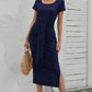 Ribbed Tie Front Dress