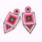 Handmade rice bead earrings in pink