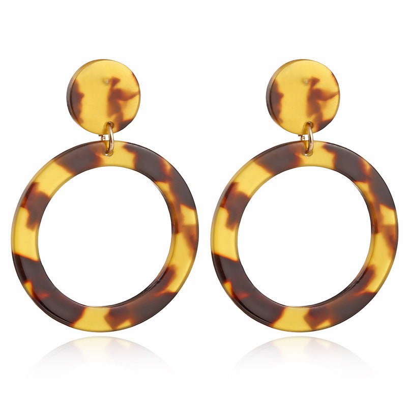 Leopard Earrings acrylic circle geometric Earrings