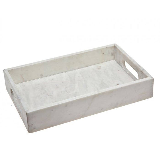 White Marble Rectangular Tray 16 X 12"