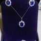8 Carat Moissanite Earrings, Necklace, and Ring Set