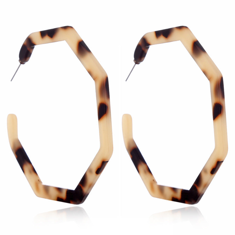 Leopard Earrings acrylic circle geometric Earrings