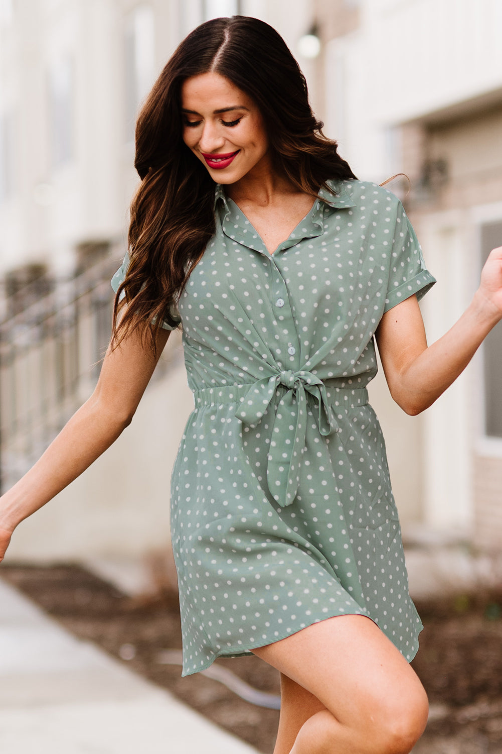 Polka Dot Shirt Dress