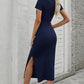 Ribbed Tie Front Dress