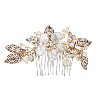 Mian Eno creative bride wedding photo Tiara Comb style wedding accessories shell freshwater pearl comb