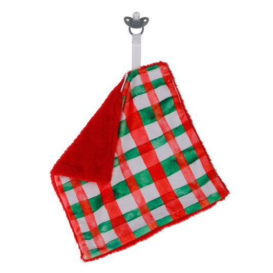 Red Green Holiday - Printed Minky Faux Fur Pacifier Blanket