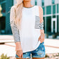 Striped Color Block Waffle-Knit Top