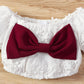 Baby Girl Bow Detail Cropped Top and Skirt Set