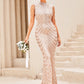 Sequin Sleeveless Zip-Back Dress