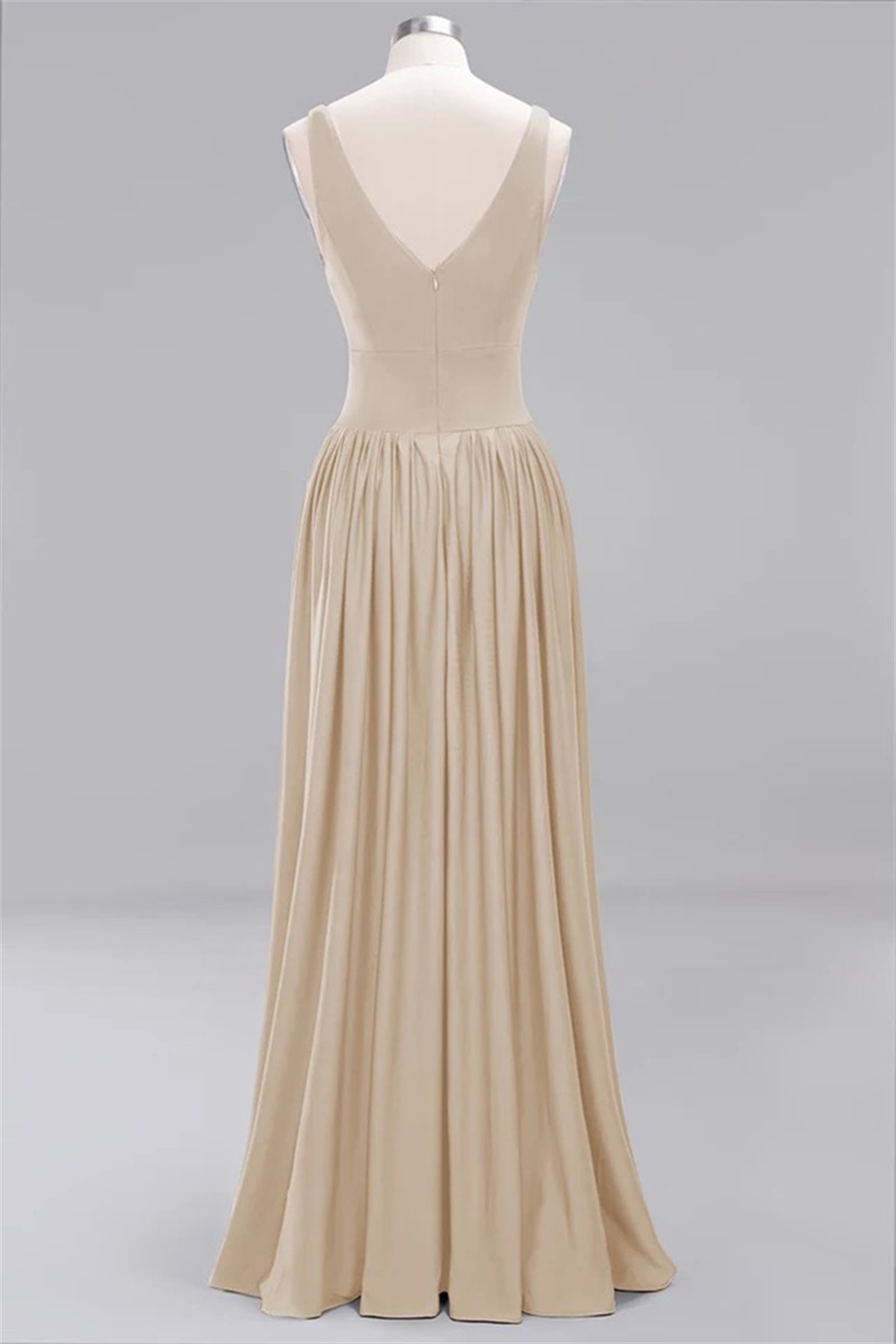 Draped Floor-length A-line Bridesmaid Dresses with Medium Slit