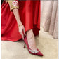 Red High Heels with Glam Deco Embellishment