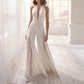Chiffon Halte Neck Jumpsuit Wedding Dress Elegant White Simple Sleeveless Bridal Gowns Robe Party Floor Length Vestido De Novia