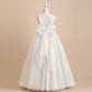 Elegant Girls Big Bow Dress Teen Girl White Ceremony Long Robe Clothing Kids Bridesmaid Wedding