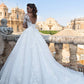 Full Long Sleeve Ball Gown with Elegant Back