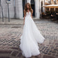 Vintage Lace Applique Bridal Wedding Gown Dress with Low Back