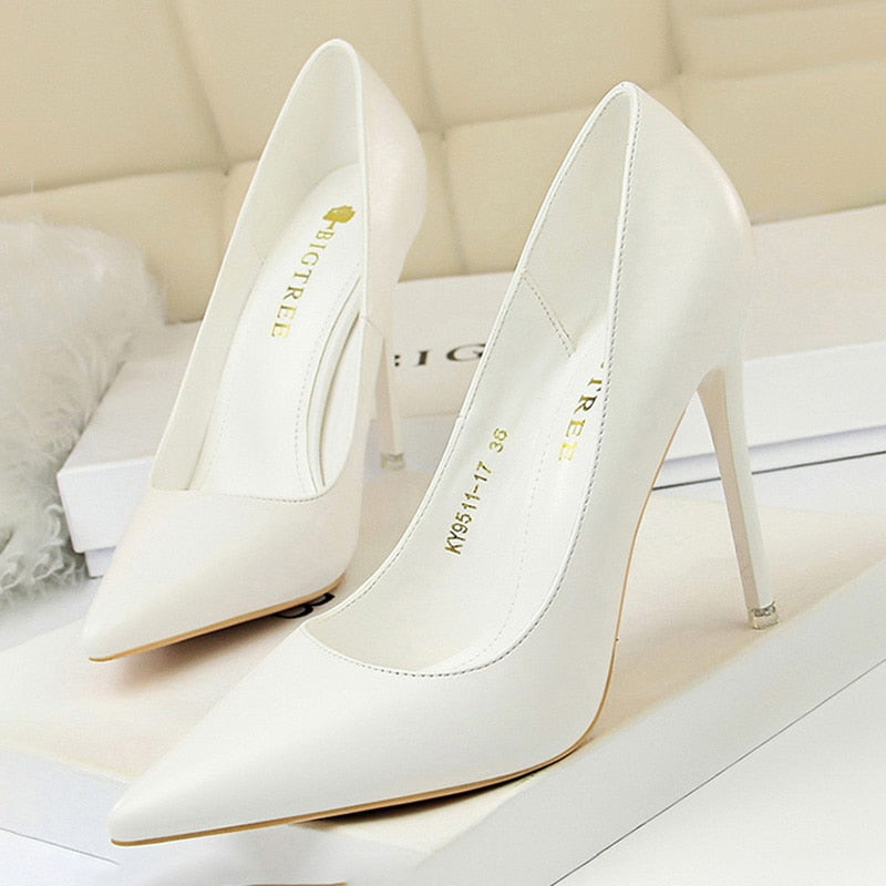 White Bridal or Formal Pumps High Heels (4.13 inches)
