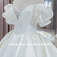 Pleated Beading V-Neck Satin Wedding Dress Off Shoulder Vestido De Novia Lace Up Back Modern Trouwjurk Bride Gown