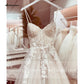 Lace Applique Princess Bridal Gown Wedding Dress with Spaghetti Straps