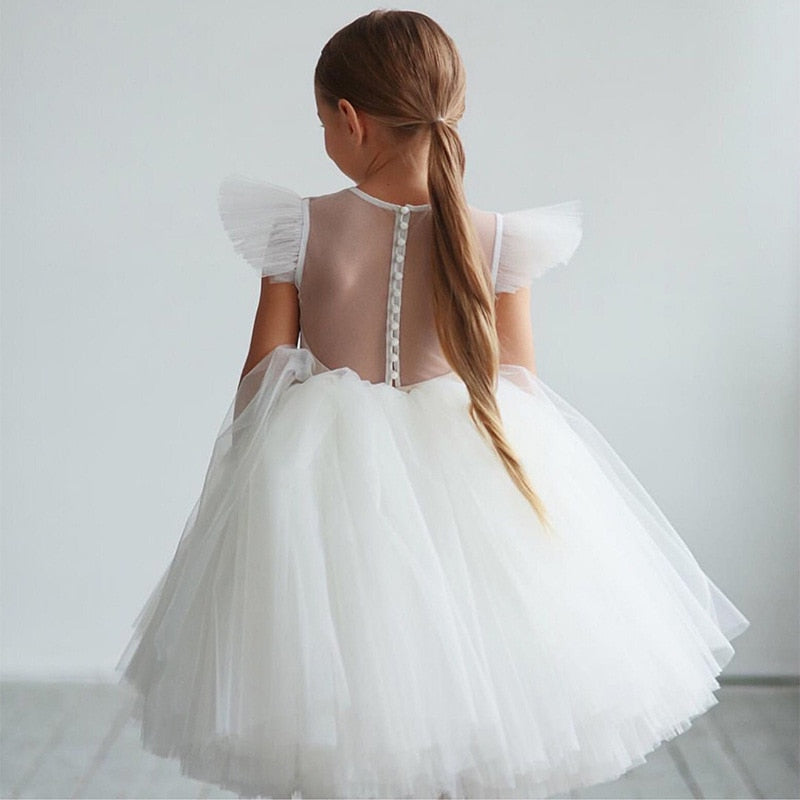 Flower Girl Dress, Girls Elegant Princess Dress, Tulle Skirt, Baby, Girls, Kids, Lace Wedding Ceremony Dresses