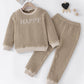 Kids HAPPY Textured Top and Joggers Set