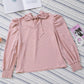 Mock Neck Puff Sleeve Blouse