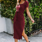 Ribbed Tie Front Dress