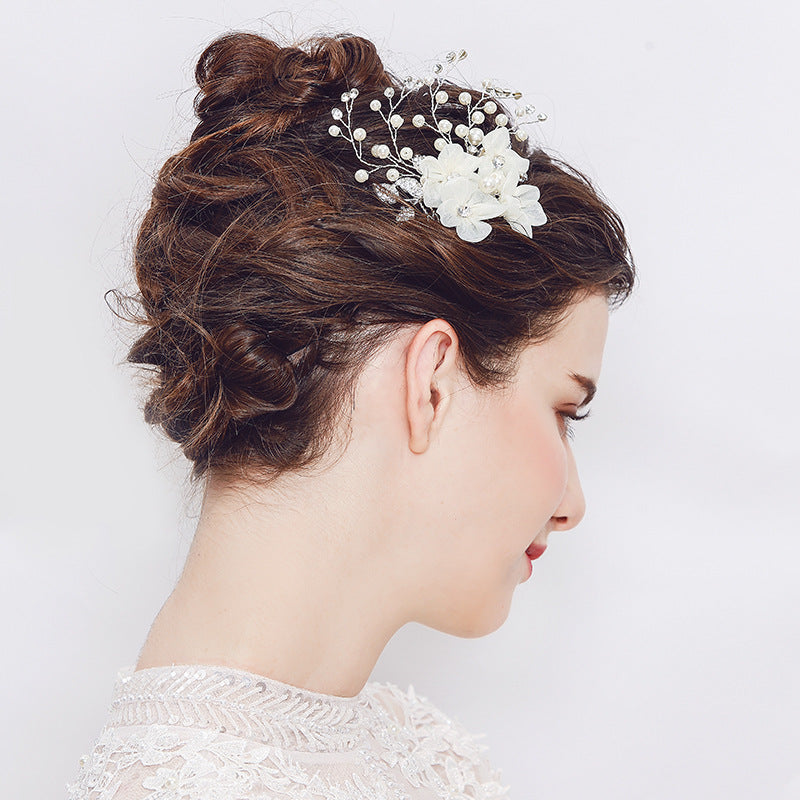 Bridal Wedding Tiara Pearl Rhinestone Hair Comb