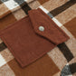 Plaid Curved Hem Shirt Jacket with Pockets