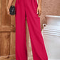 Pleated Detail Straight Leg Pants